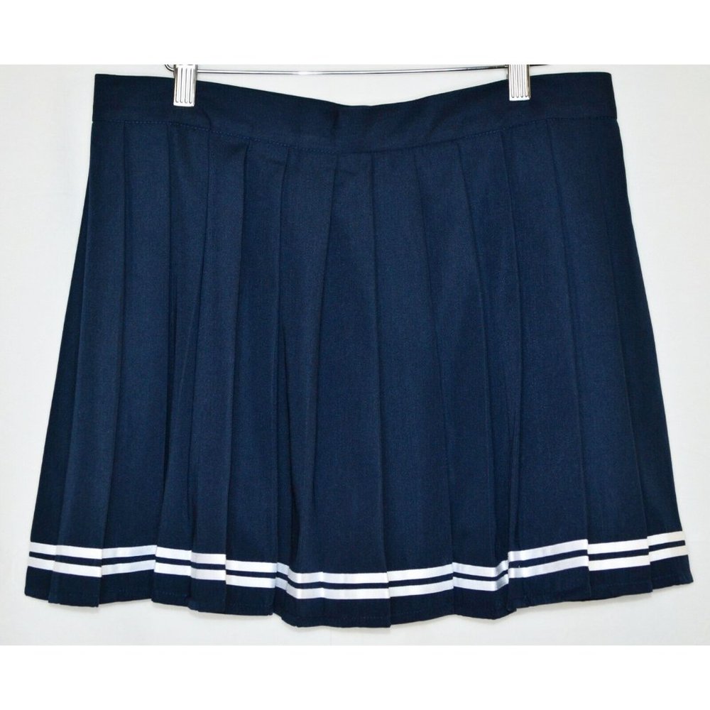 Hug Sunshine Pleated Mini Sailor Schoolgirl Preppy Tennis Skirt Blue Sz US L